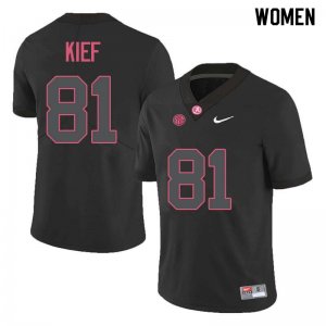 NCAA Women's Alabama Crimson Tide #81 Derek Kief Stitched College Nike Authentic Black Football Jersey IU17L08XV